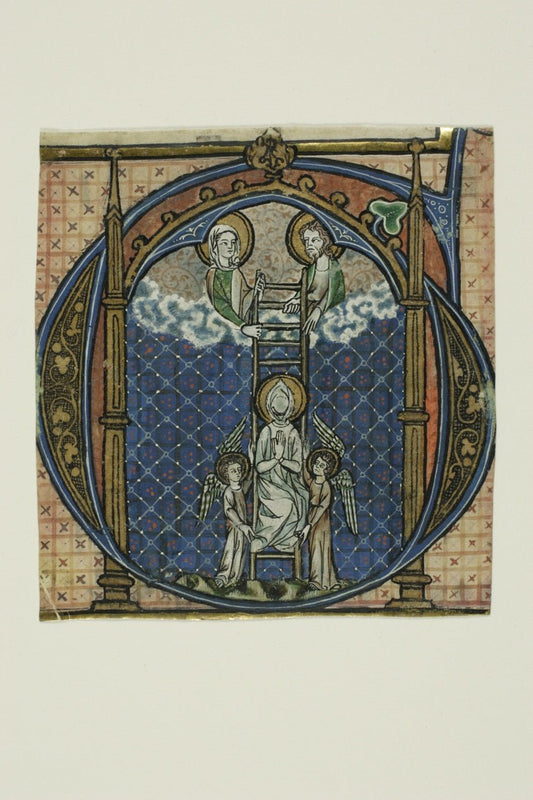 The Ascension of St. Dominic in a Historiated Initial "G" from a Gradual by  German (Cologne),23x16"( A2 size ) Poster Print