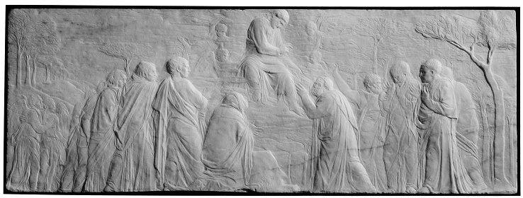 The Ascension with Christ Giving the Keys to Saint Peter, vintage artwork by Donatello, A3 (16x12") Poster Print