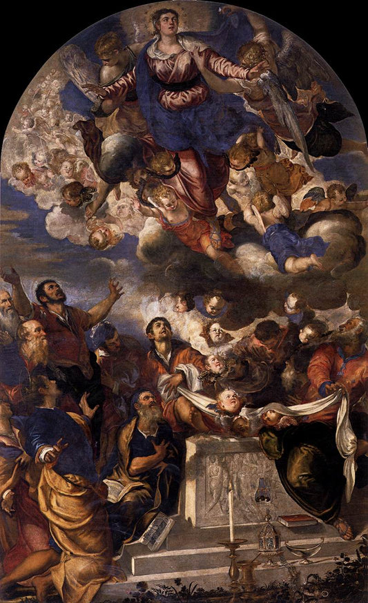 The Assumption of Mary, vintage artwork by Tintoretto, A3 (16x12") Poster Print