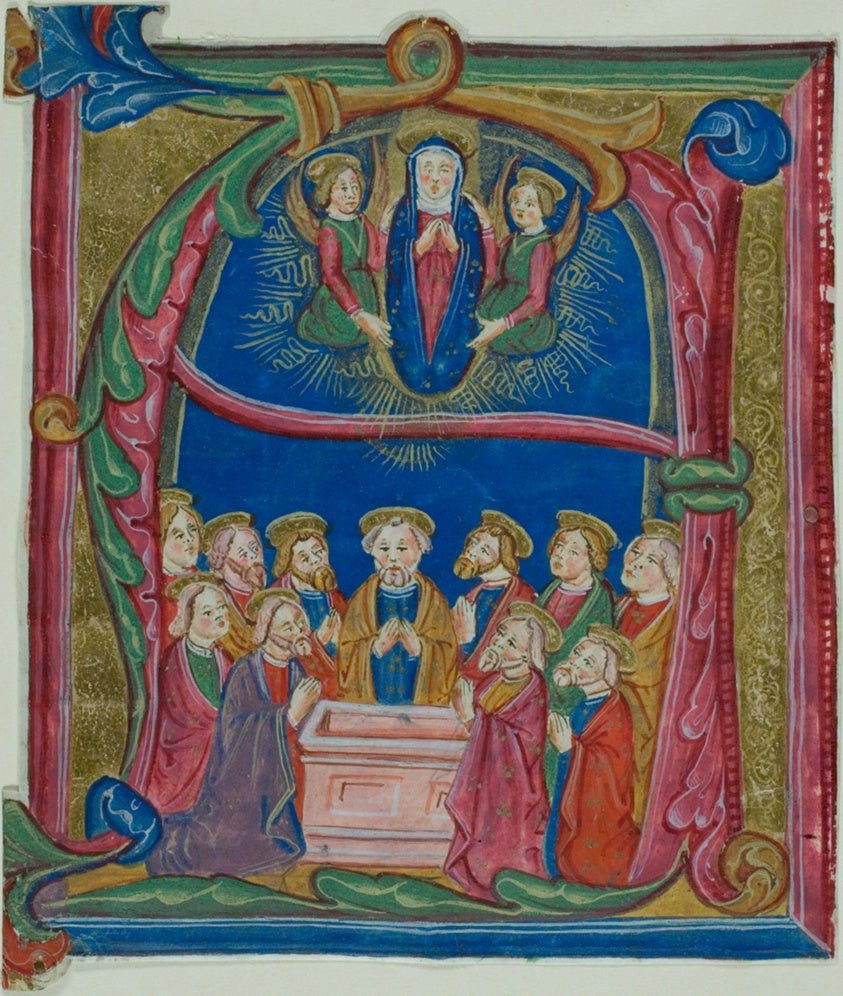 The Assumption of the Virgin in a Historiated Initial "A" from an Antiphonary by  Italian (Lombardy),23x16"( A2 size ) Poster Print