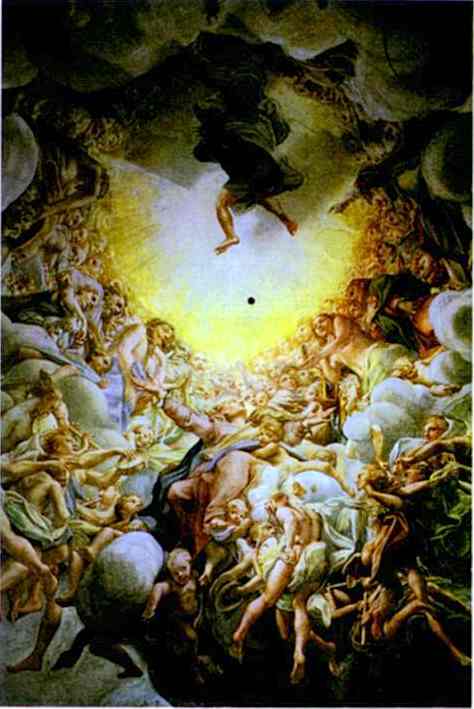 The Assumption of the Virgin (part), vintage artwork by Correggio, A3 (16x12") Poster Print