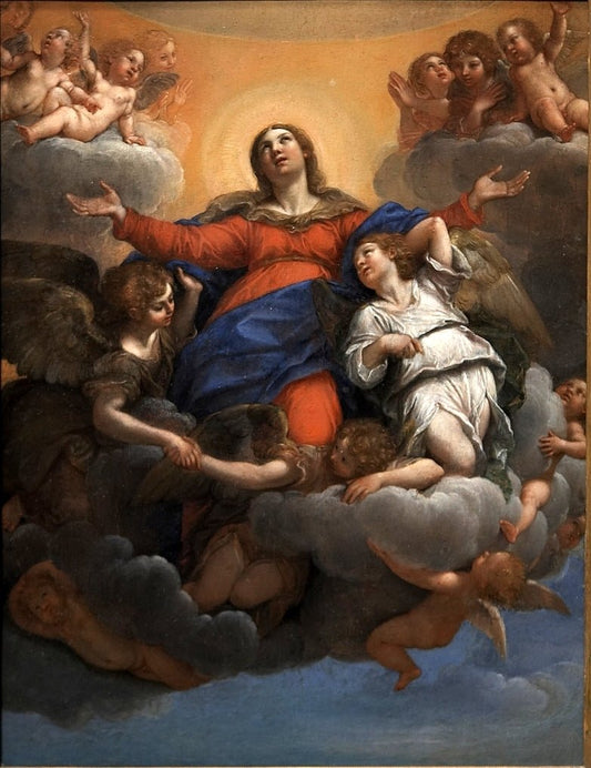 The Assumption, vintage artwork by Francesco Albani, 12x8" (A4) Poster