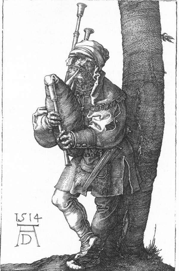 The Bagpiper, vintage artwork by Albrecht Dürer, A3 (16x12") Poster Print