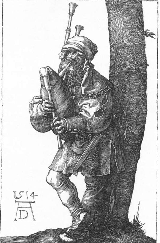 The Bagpiper, vintage artwork by Albrecht Dürer, A3 (16x12") Poster Print