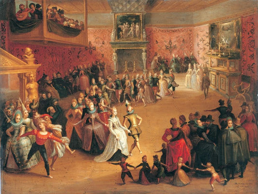 The Ball at the Court, vintage artwork by Maarten Pepyn, 12x8" (A4) Poster