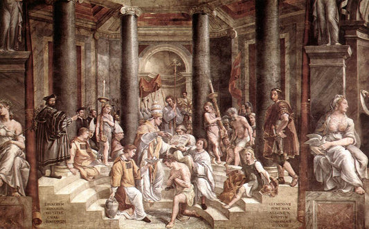 The Baptism of Constantine (Stanza di Constantino), vintage artwork by Raphael, A3 (16x12") Poster Print