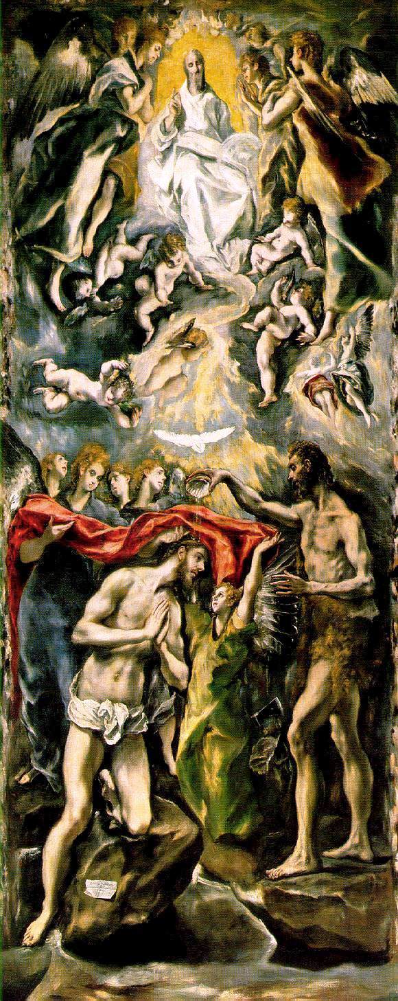 The Baptism, vintage artwork by El Greco, A3 (16x12") Poster Print