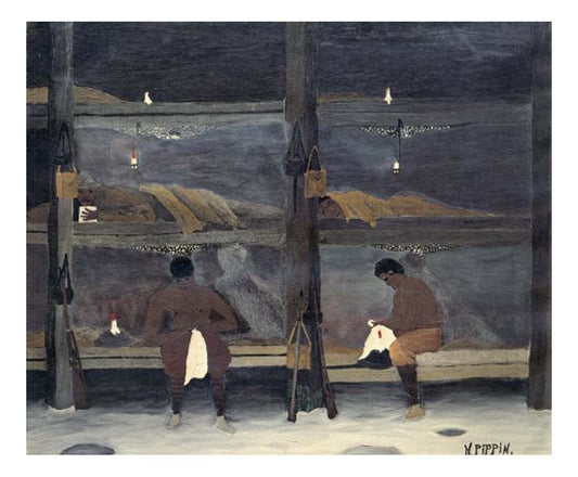 the barracks 1945 by Horace Pippin, Classic African American artwork, 16x12" (A3) Poster Print