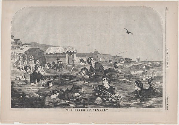 The Bathe at  Newport  September 4, 1858-Winslow Homer , vintage art, A3 (16x12") Poster Print