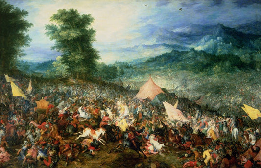 The Battle of Arbela, vintage artwork by Jan Brueghel the Elder, 12x8" (A4) Poster