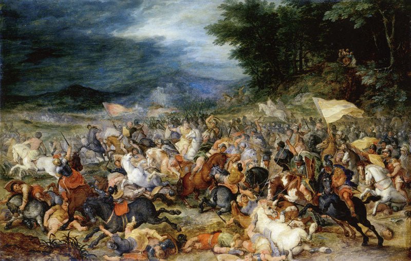 The Battle of Hebrews against Amalakites, vintage artwork by Jan Brueghel the Elder, 12x8" (A4) Poster