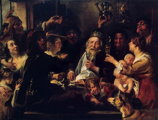 The Bean King by Jacob Jordaens, vintage art, modern poster print