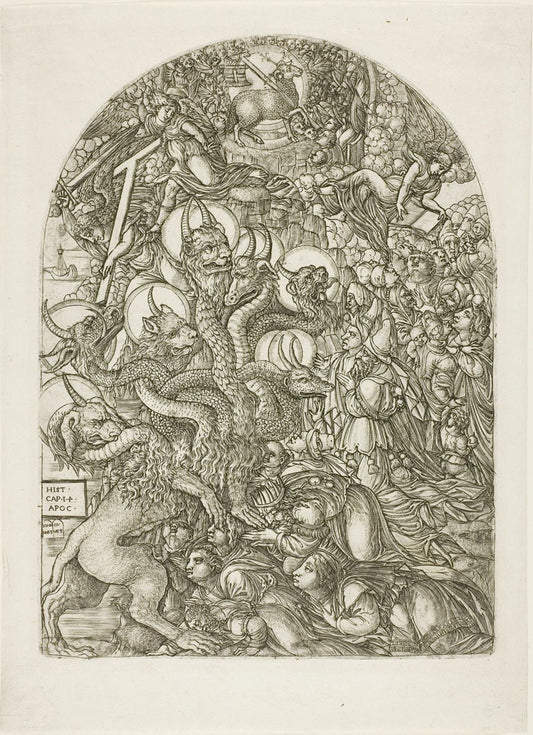 The Beast with Seven Heads by  Jean Duvet, 23x16"( A2 size) Poster Print