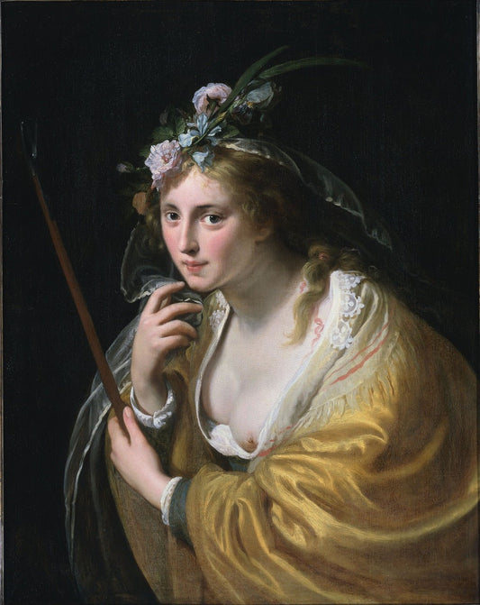 The beautiful shepherdess, vintage artwork by Paulus Moreelse, A3 (16x12") Poster Print