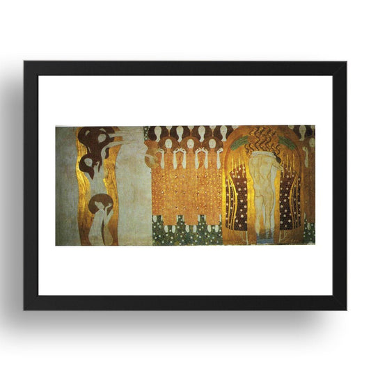 The Beethoven Frieze Happiness Repose Poetry 1902 by Gustav Klimt, 17x13" Frame