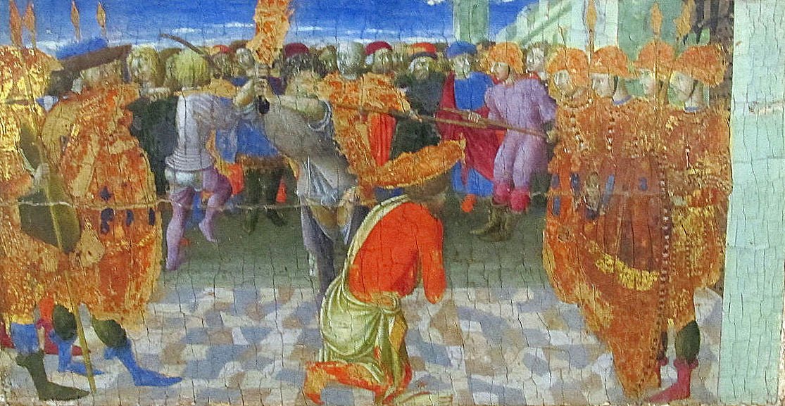 The Beheading of Saint Bartholemew, vintage artwork by Pietro di Giovanni d'Ambrogio, A3 (16x12") Poster Print