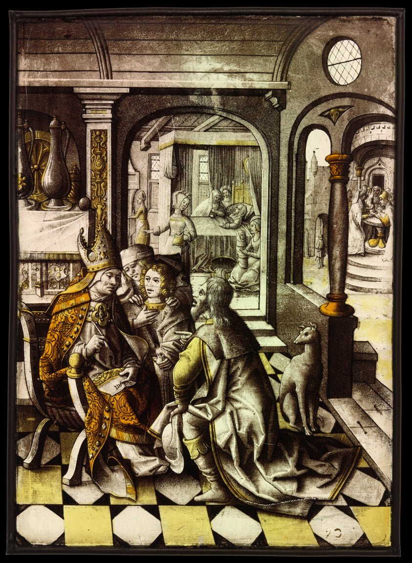 The Birth and Naming of Saint John the Baptist by  Northern Netherlandish,23x16"( A2 size ) Poster Print
