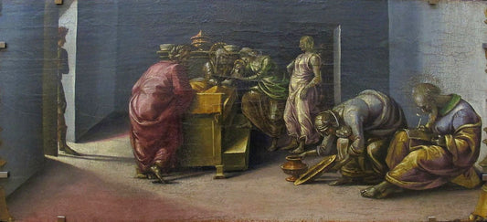 The Birth of John the Baptist, vintage artwork by Attributed to Luca Signorelli, A3 (16x12") Poster Print