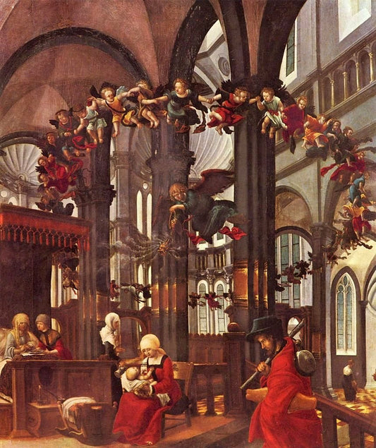 The Birth of Mary, vintage artwork by Albrecht Altdorfer, A3 (16x12") Poster Print