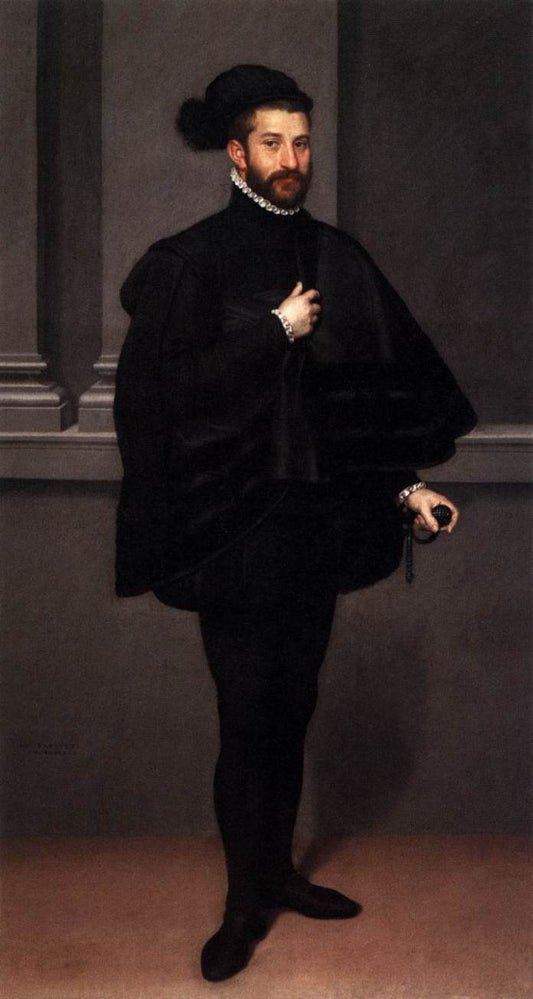 The Black Knight, vintage artwork by Giovanni Battista Moroni, A3 (16x12") Poster Print