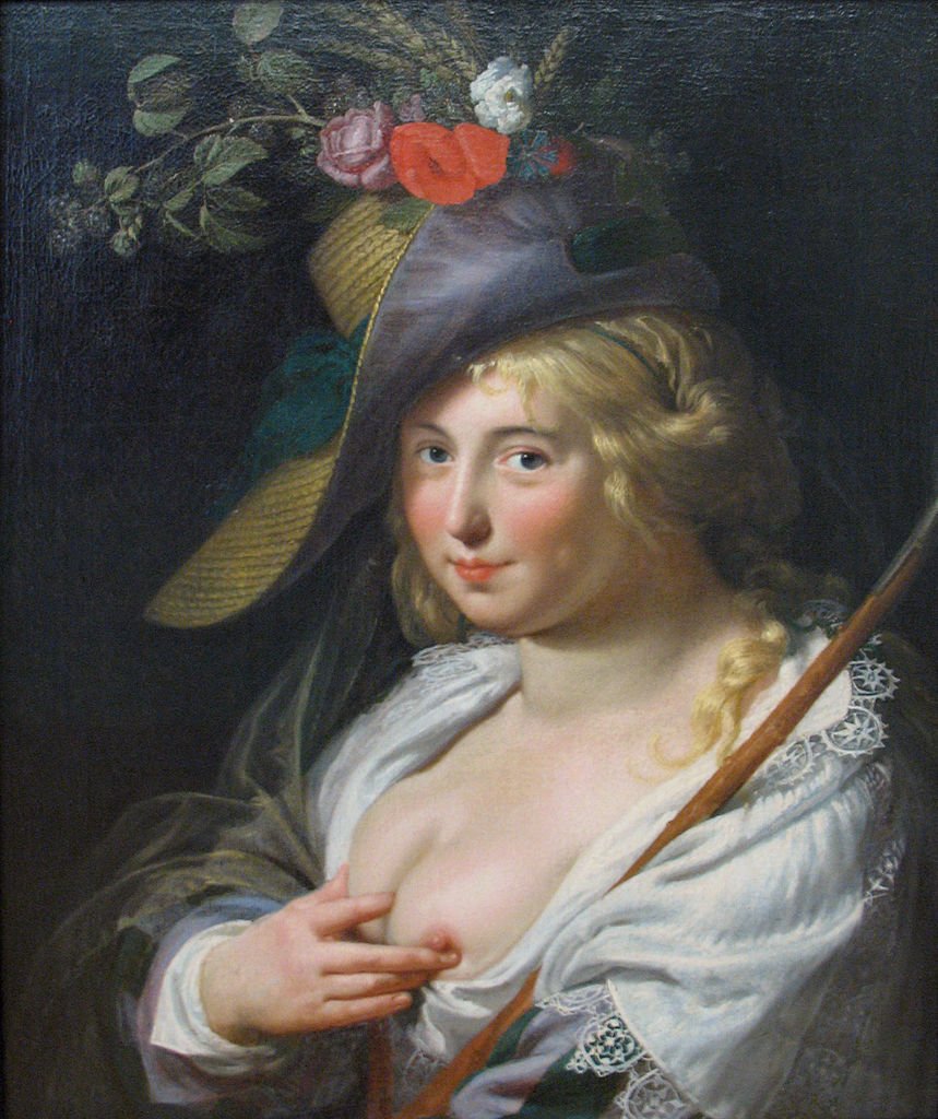 The blonde shepherdess, vintage artwork by Paulus Moreelse, A3 (16x12") Poster Print
