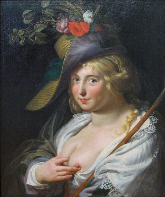 The blonde shepherdess, vintage artwork by Paulus Moreelse, A3 (16x12") Poster Print