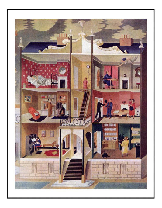 The Boarding Hhouse by Eric Ravilious, A4 size (8.27 × 11.69 inches) Poster