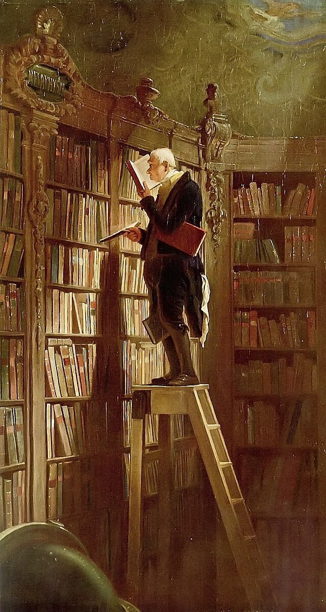 The Bookworm by Carl Spitzweg, vintage art, modern poster print