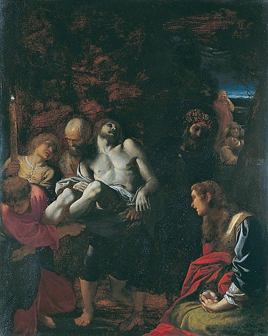 The Burial of Christ, vintage artwork by Annibale Carracci, A3 (16x12") Poster Print