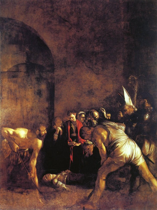 The Burial of St. Lucy, vintage artwork by Caravaggio, 12x8" (A4) Poster