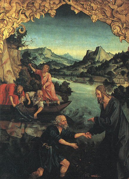 The Calling of Saint Peter, vintage artwork by Hans Süss von Kulmbach, A3 (16x12") Poster Print