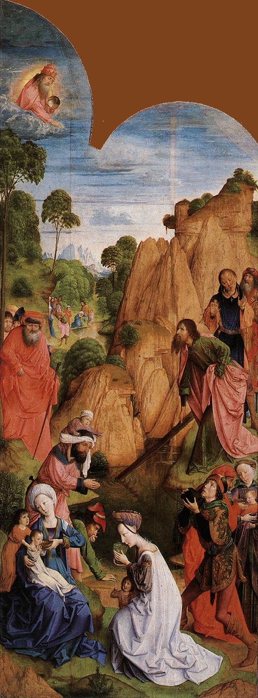 The Calvary Triptych (left wing), vintage artwork by Hugo van der Goes, A3 (16x12") Poster Print