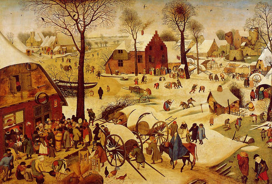 The Census at Bethlehem, vintage artwork by Pieter Brueghel the Younger, A3 (16x12") Poster Print