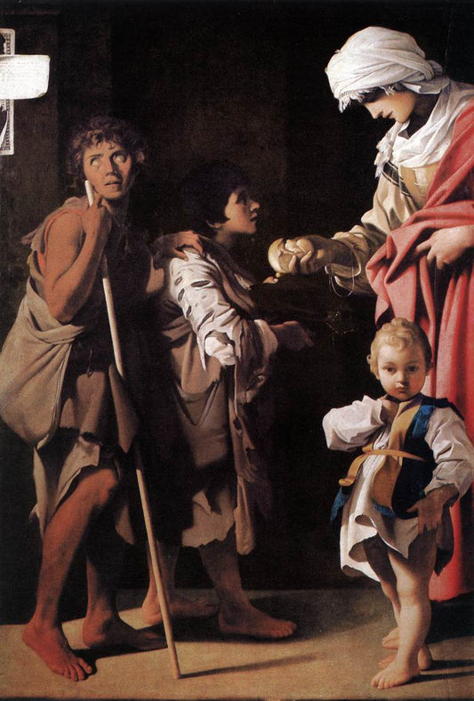 The Charity, vintage artwork by Bartolomeo Schedoni, 12x8" (A4) Poster