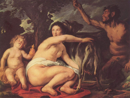 The Children of Zeus, vintage artwork by Jacob Jordaens, 12x8" (A4) Poster