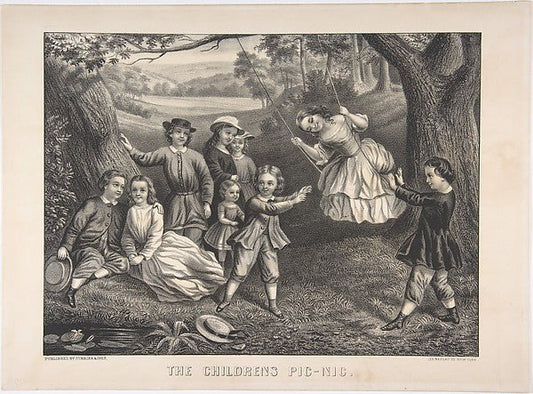 The Children's Pic-Nic c1872–74-, vintage art, A3 (16x12") Poster Print