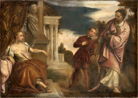 The Choice between Virtue and Passion, vintage artwork by Follower of Veronese, A3 (16x12") Poster Print