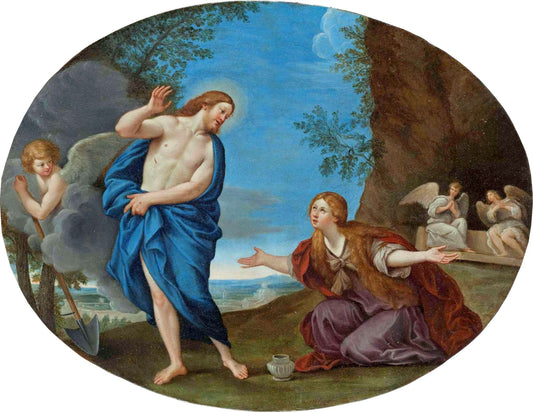 The Christ Appearing to Mary Magdelene, vintage artwork by Francesco Albani, 12x8" (A4) Poster
