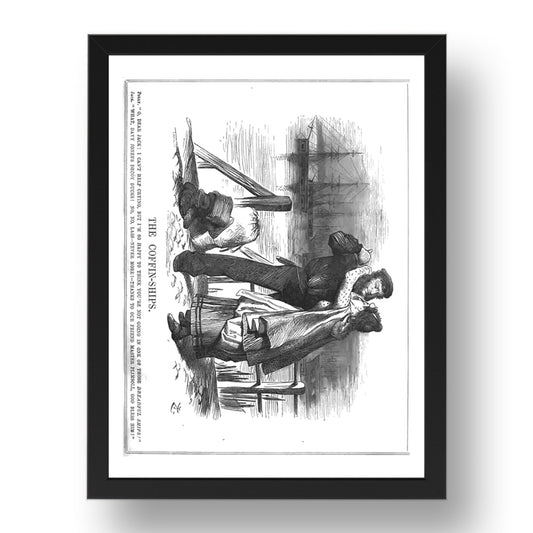 The Coffin Ships Samuel Plimsoll Jack Tar sea mortality Victorian  1873, vintage historic poster in 17x13"(A3) Frame