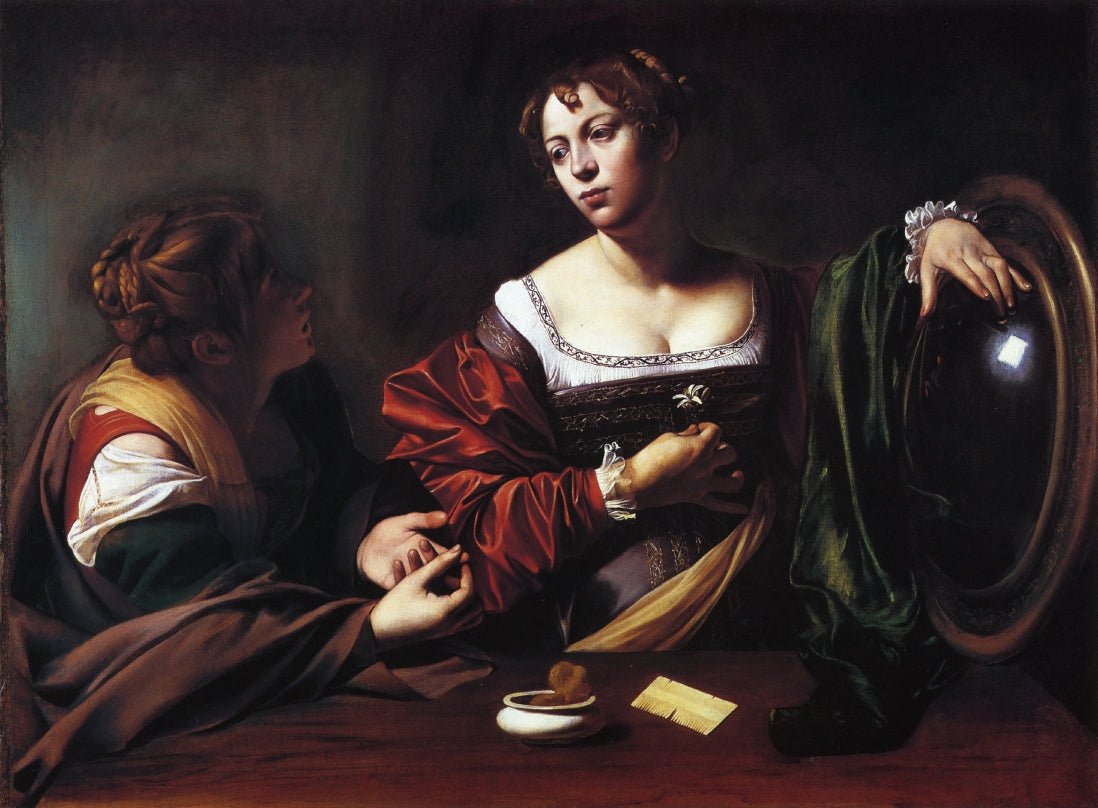 The Conversion of Mary Magdalen, vintage artwork by Caravaggio, 12x8" (A4) Poster