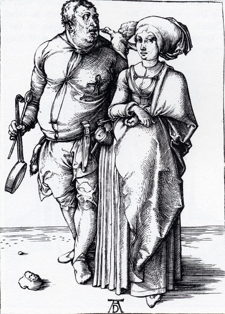 The Cook And His Wife, vintage artwork by Albrecht Dürer, A3 (16x12") Poster Print