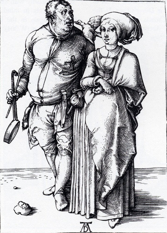 The Cook And His Wife, vintage artwork by Albrecht Dürer, A3 (16x12") Poster Print