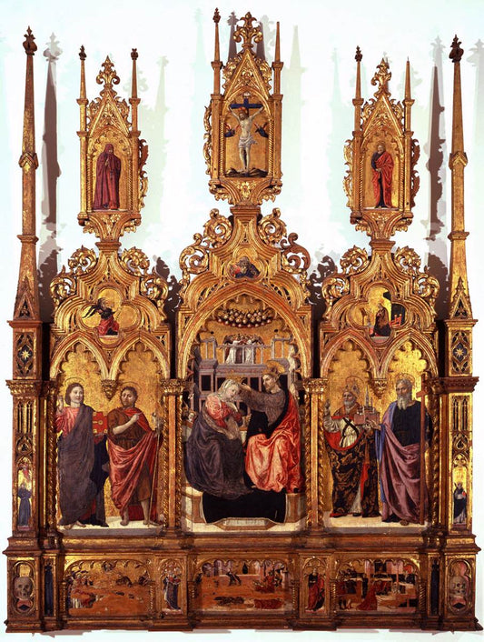 The Coronation of the Virgin and Saints, vintage artwork by Agnolo degli Erri, A3 (16x12") Poster Print