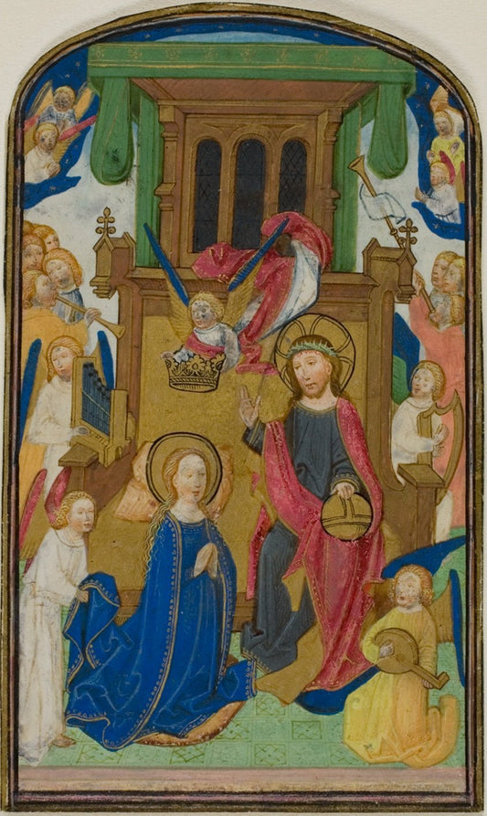 The Coronation of the Virgin, from a Book of Hours by  Attributed to Willem Vrelant or his workshop (Bruges), 23x16"( A2 size) Poster Print