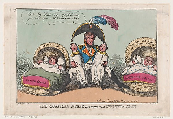The Corsican Nurse Soothing the Infants of Spain July 12, 1808, vintage art, A3 (16x12") Poster Print