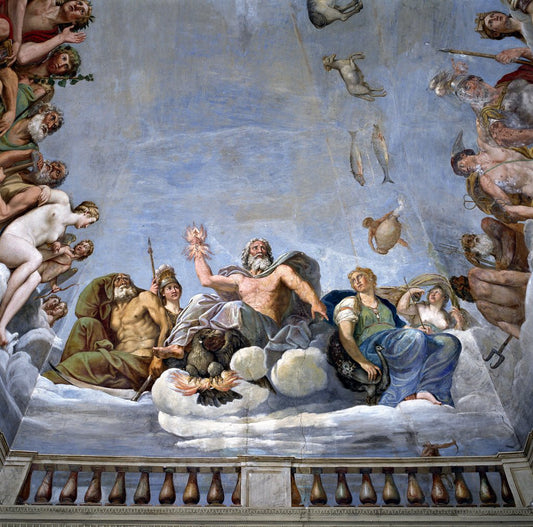 The Council of the Gods (detail), vintage artwork by Francesco Albani, 12x8" (A4) Poster