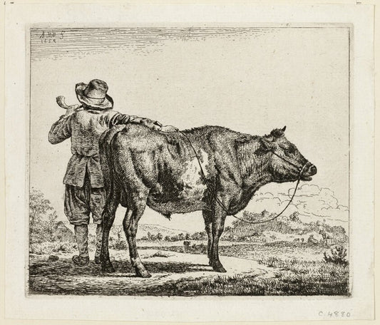 The Cowherd and the Bull by  Adriaen van de Velde, 23x16"( A2 size) Poster Print