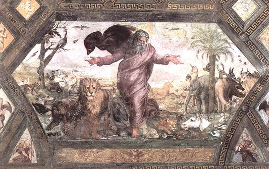 The Creation of the Animals (Loggia on the second floor, Palazzi Pontifici, Vatican), vintage artwork by Raphael, A3 (16x12") Poster Print