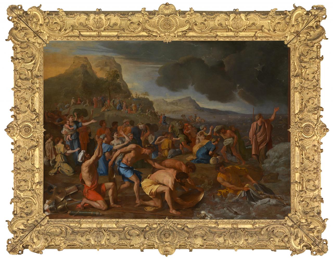 The Crossing of the Red Sea by Nicolas Poussin, vintage art, modern poster print