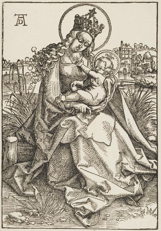 The Crowned Virgin with the Child, vintage artwork by Hans Baldung, A3 (16x12") Poster Print